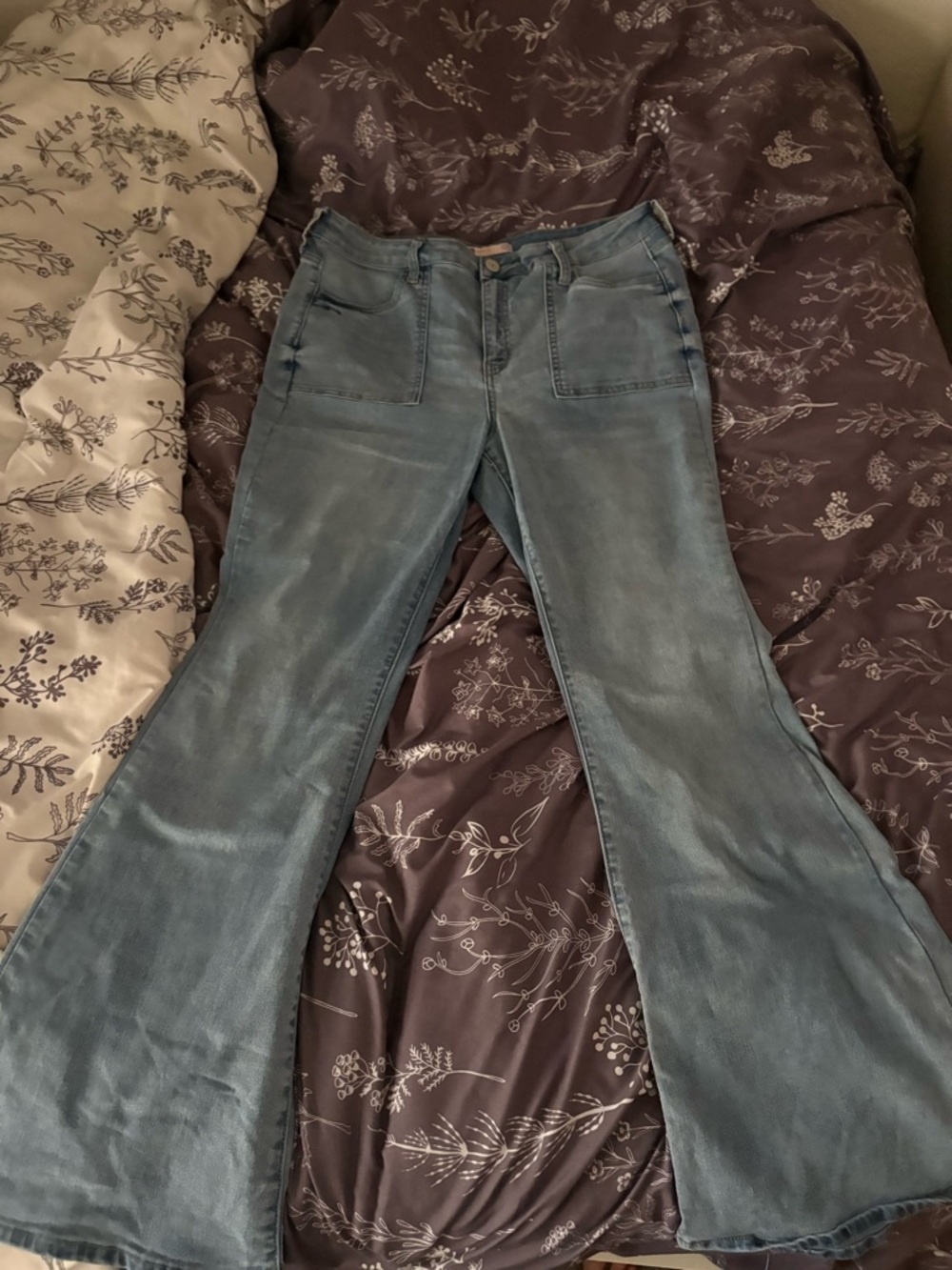 High-Rise Light Blue Flare Jeans for Women
